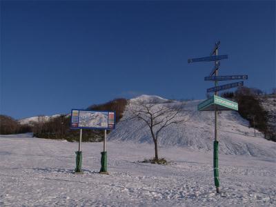 天気:晴れ　風向:南西　風速:4m　気温:1℃　ニセコアンヌプリ