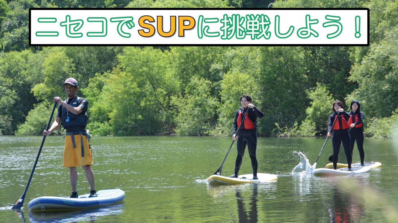 北海道ニセコでSUP体験。初心者でもできる川下りでグリーンシーズンを遊び尽くそう！【愛犬同伴OK】のアイキャッチ画像